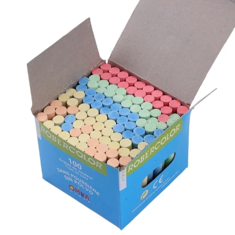 Дешевый беспыльный 5 видов цветов мелок высокого качества оптовая продажа школьный цветной мел белый для доски