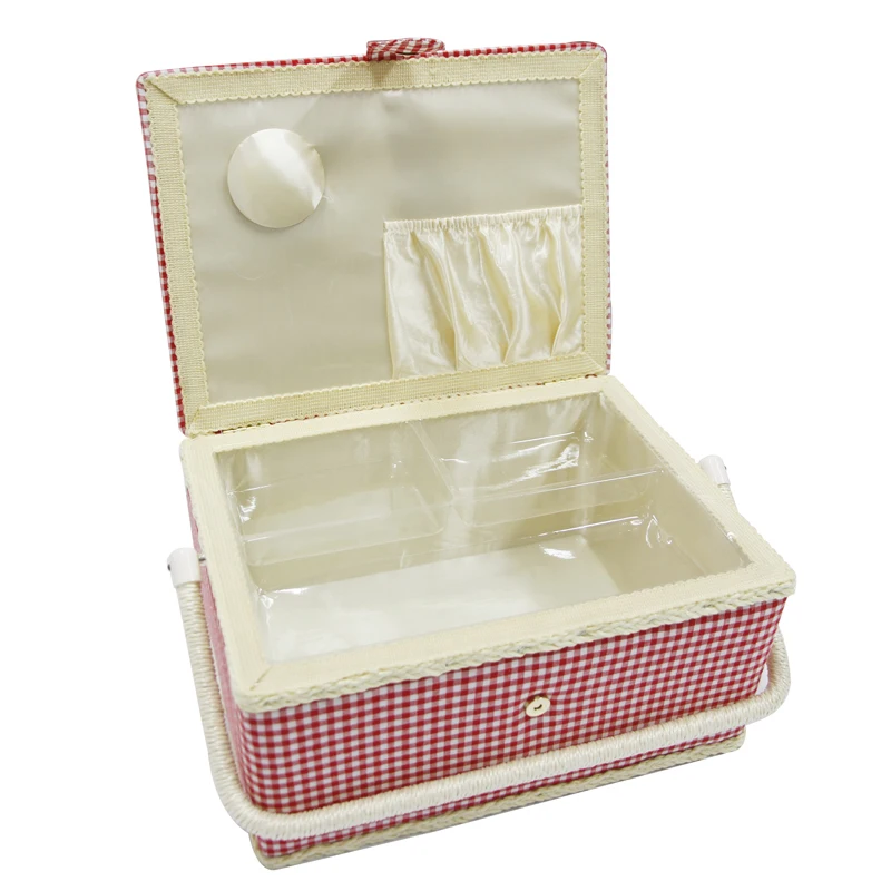 Large square Woven Fabric Basket For Sewing Needlework At Home By Hand