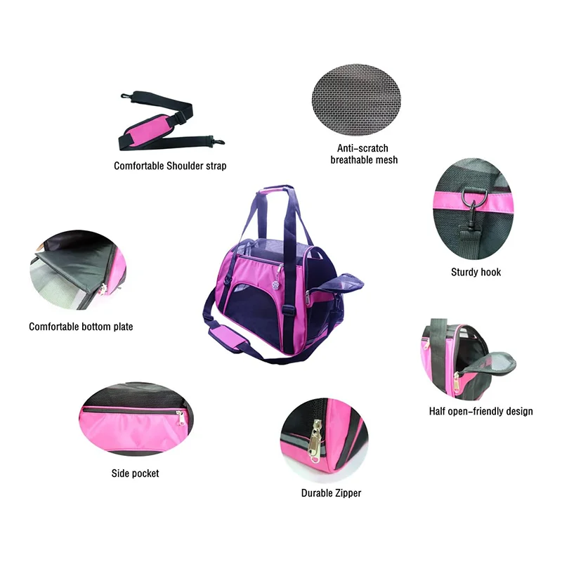 Large volume fashion custom breathable pet cat quilted winter dog carrier  pet bag