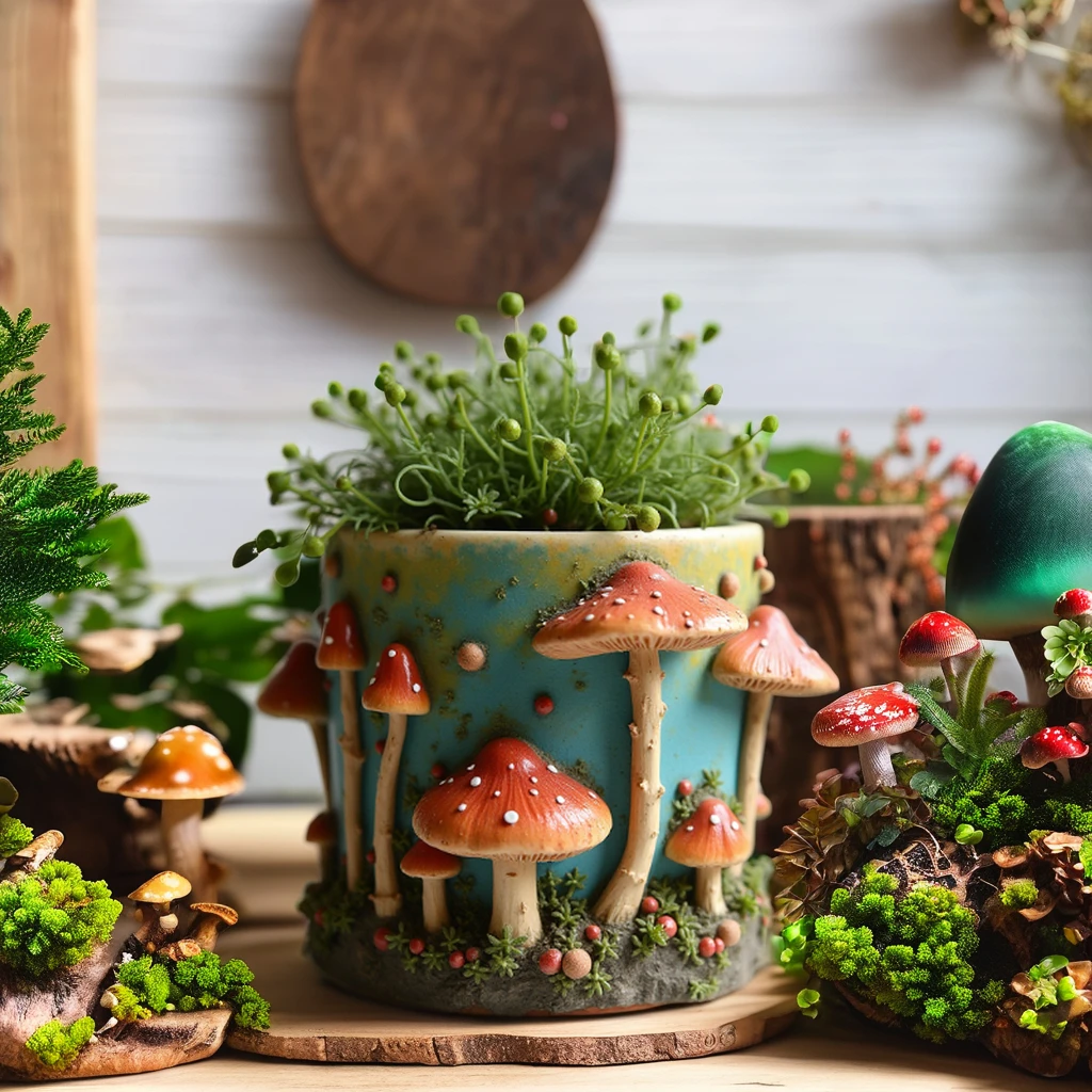 Искусственная фигурка грибов «DIY» садовый мох микроландшафтная смола суккулент горшок скульптура художественная тема цветочные горшки