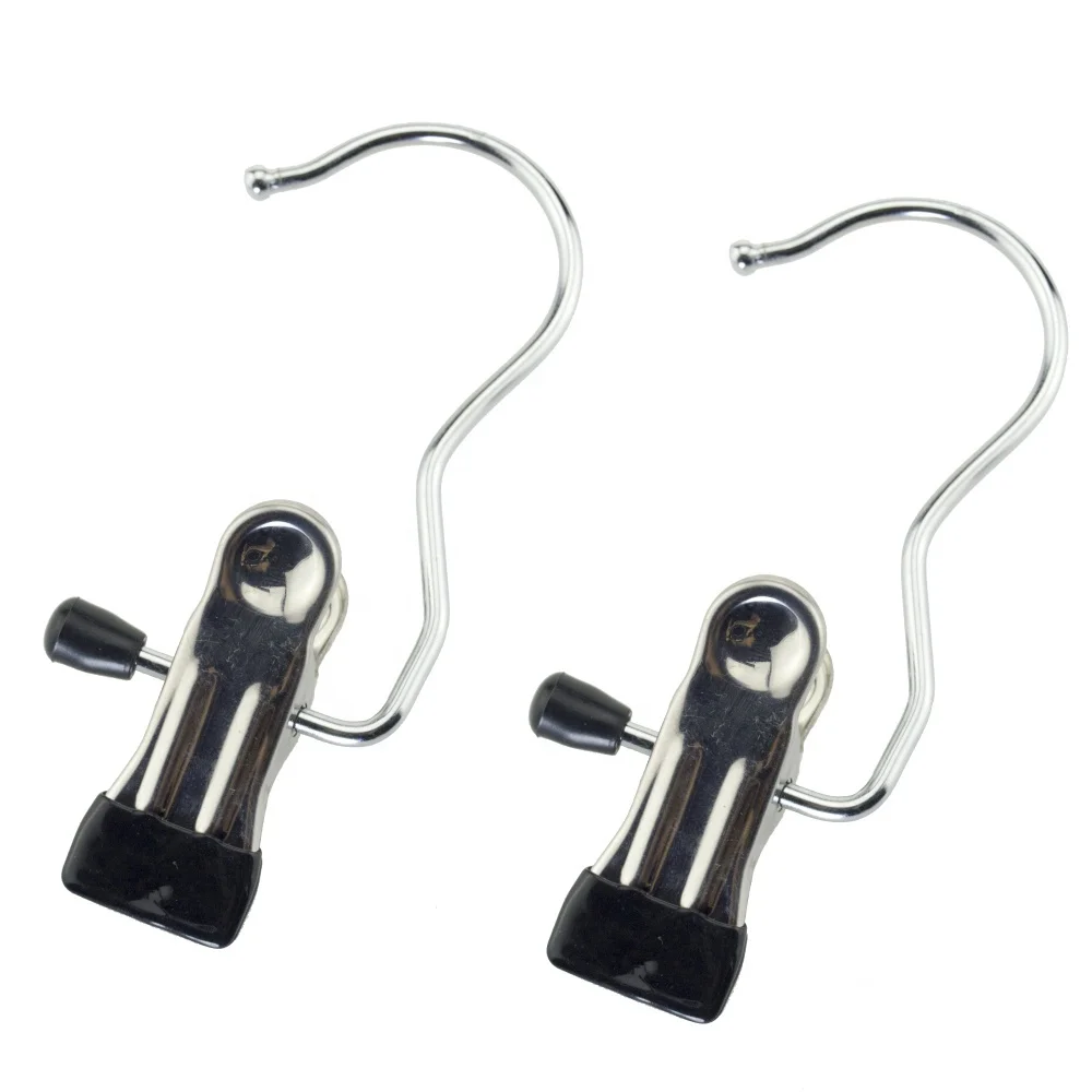 Multifunctional Strong Chrome Flat Metal Clothes Hats Towel Belts Shoes Boot Sock Single Clips Hangers for Clothing