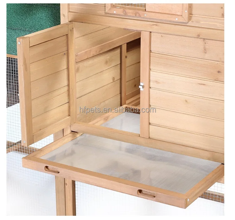 Wooden Chicken Coop Outdoor Backyard Large Fir Wood Coop with Running Fence