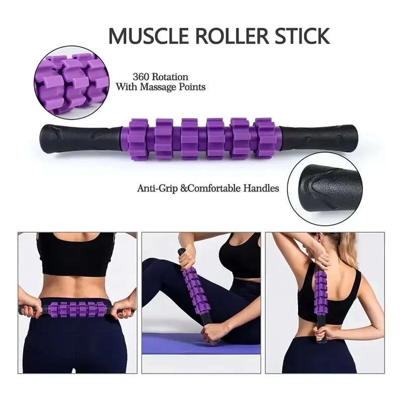 Factory Wholesale Fitness Support Custom Logo Deep Tissue 6 in 1 Muscle Massage Stick Hoop Band Foam Rollers Sets For Exercise