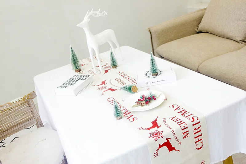 
Wholesale custom cotton linen party farmhouse table decoration christmas table runner 