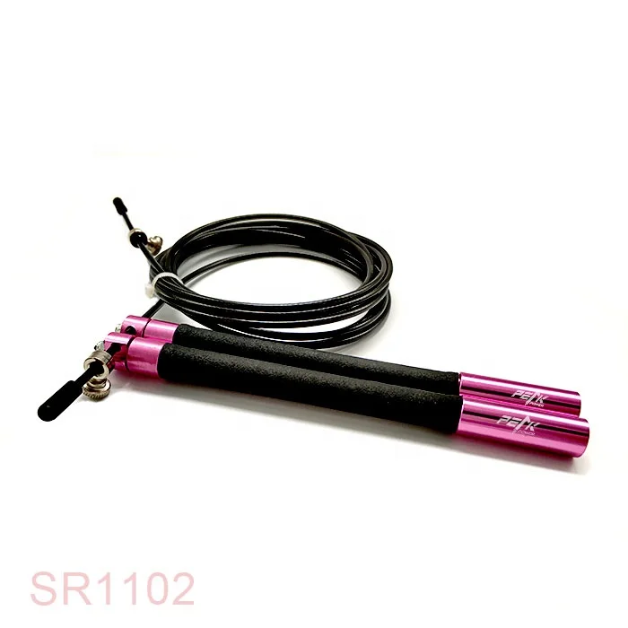 Sbr Covered Aluminum Handle New Design Adjustable Jump cross Rope with Steel Wire