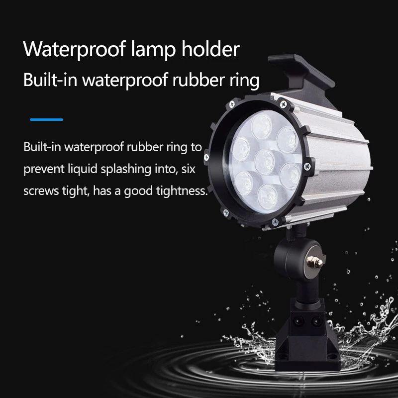 9W LED Short Arm Work Light 24V Waterproof CNC Lighting 220V Milling Machine Drilling Machine Mechanical Light
