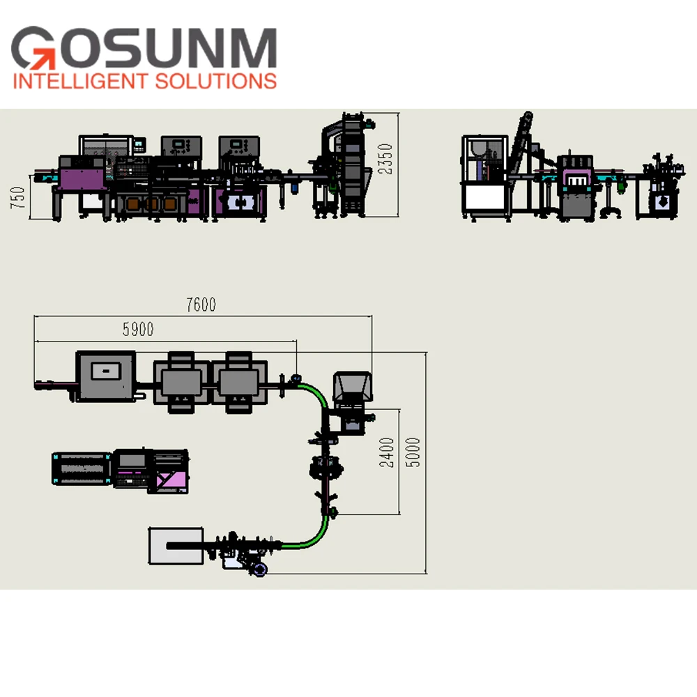 GOSUNM Fully automatic sanitinzer canister wet tissue baby wipes alcohol filling machine