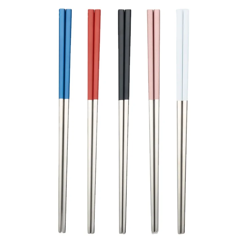 
Reusable Eco Friendly High Quality Stainless Steel Colorful Chopsticks 