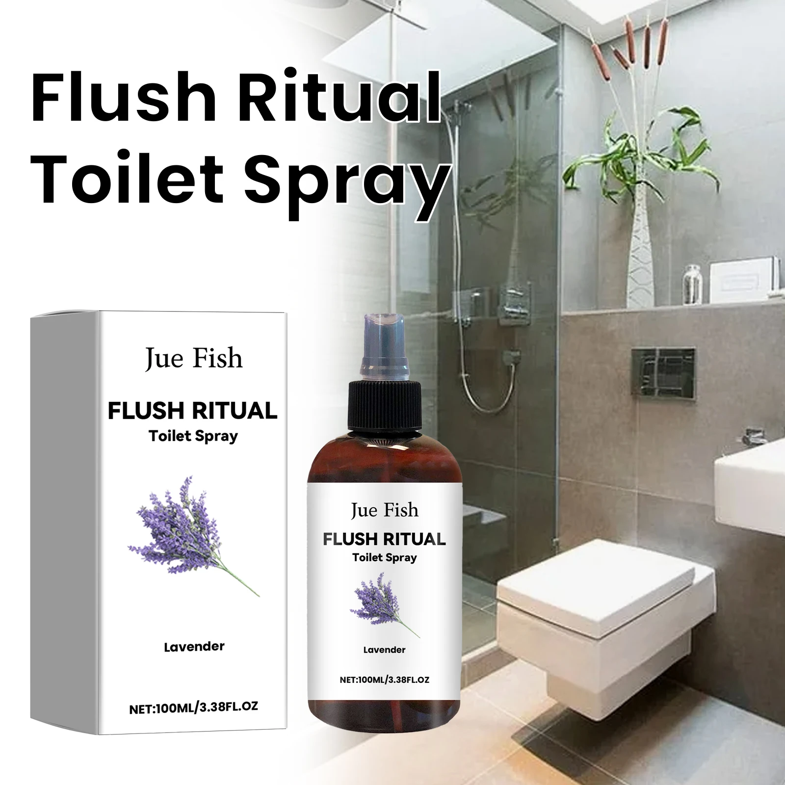 Jue-fish Toilet Air Deodorant Sustainable Toilet Spray Daily Use Toilet Freshener Spray