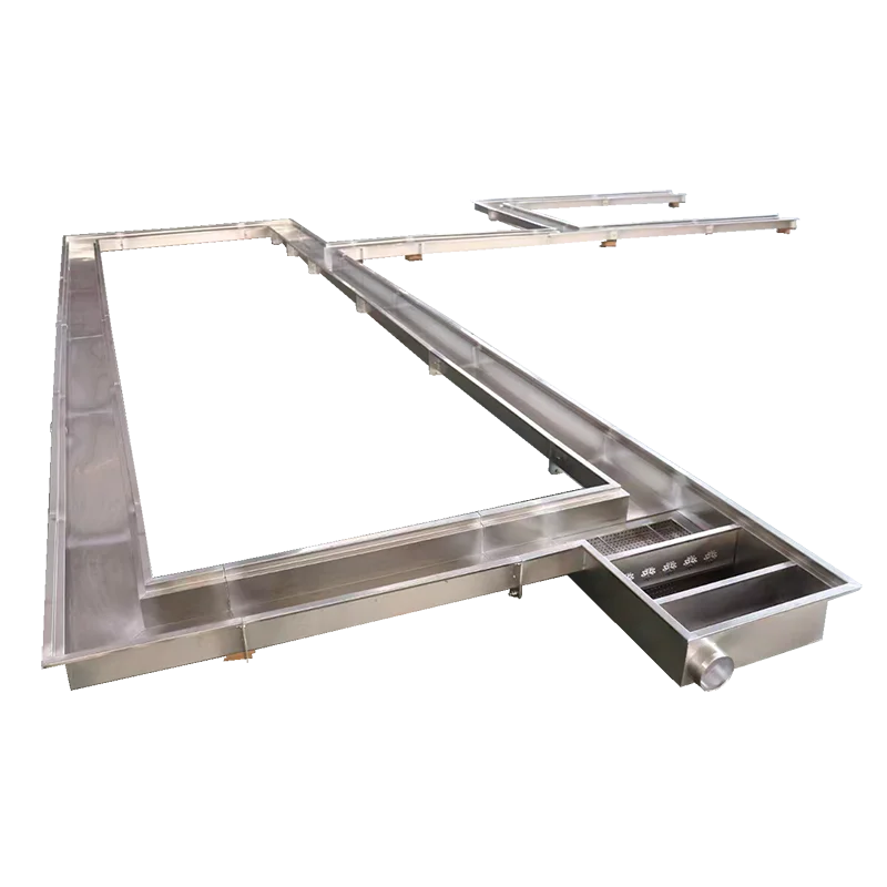 Customized Stainless steel 304 201 Siphon Sewer Trench Drain Channels Steel Grate Covers For Kitchen Drainage System