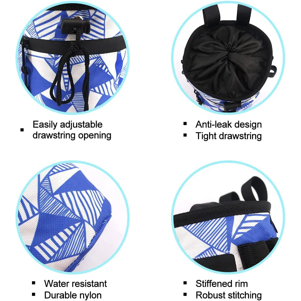 Custom Popular Belt Rock Climbing Chalk Bag Magnesium Powder Chalk Bucket with Elastic Brush Holder