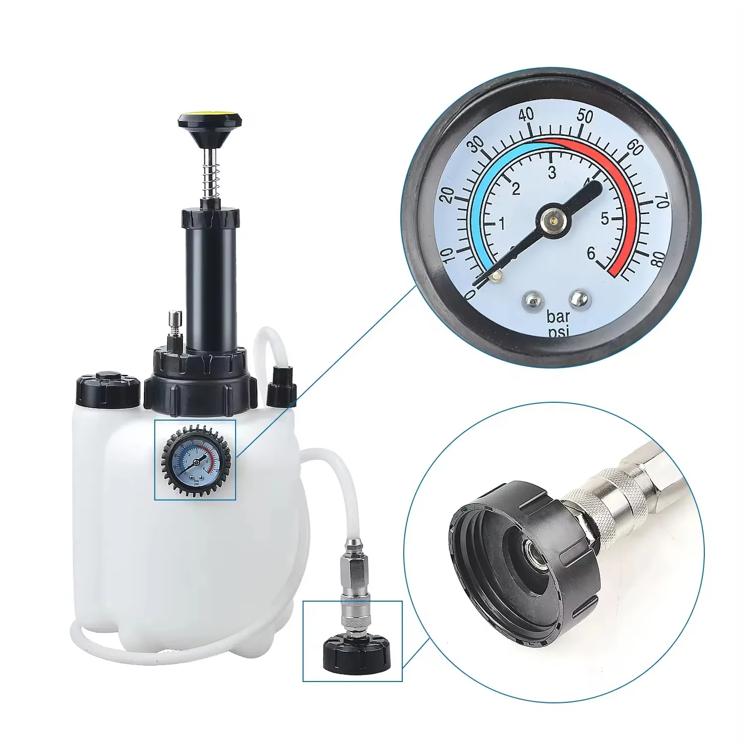 3L Manual Brake Clutch Fluid Bleeder Kit Oil Change Hand Pressure Pump Refill Tank Tool Set Manul Brake Oil Replacement Kit