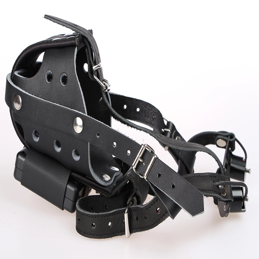 Black Leather Custom Sturdy And Solid Remote Control Can Automatically Fall Off Outdoor Healing Dog Training Muzzle