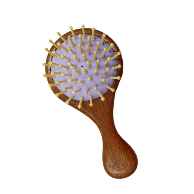 Custom Logo Hair Brush Nature Wooden Anti-Static Detangle Brush Hair Scalp Massage Comb Air Cushion Styling Tools for Women Men
