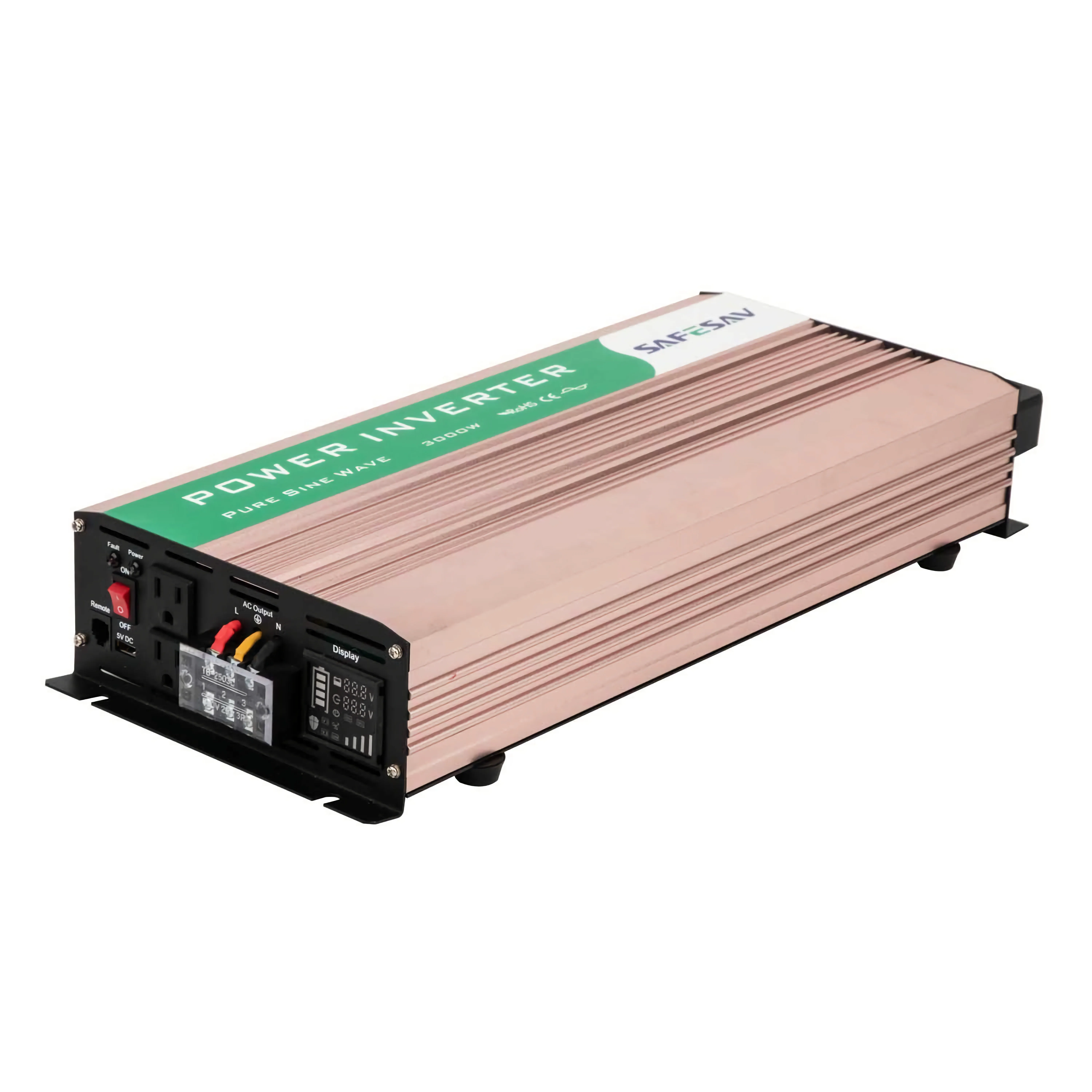 Pure Sine Wave Inverter 3000 Watt 6000W Surge 12V RV Power Inverter Charger DC to AC for RV