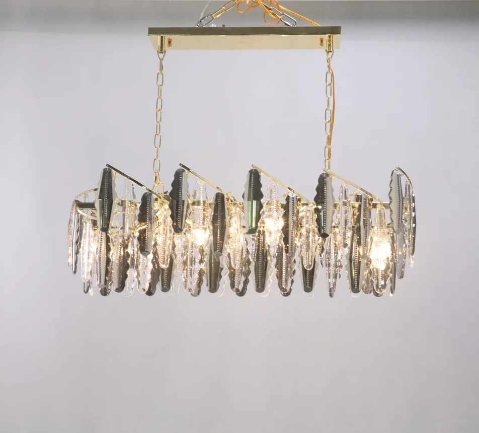 Custom Luxury Black Feathery Design Pendant Lamp for Home Villa Dinging Room