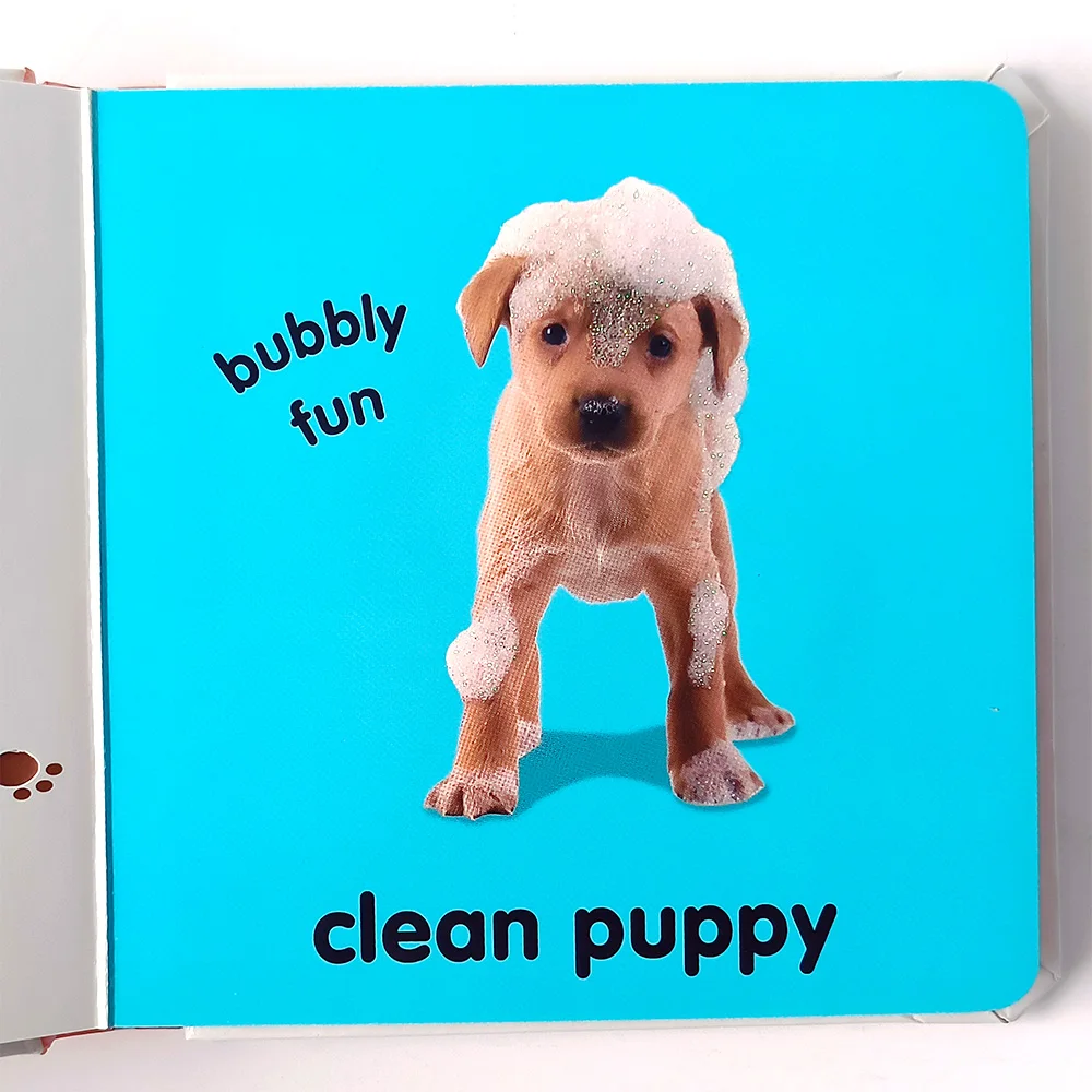Factory outlet early educational toys baby touch and feel book puppies board book printing kids book