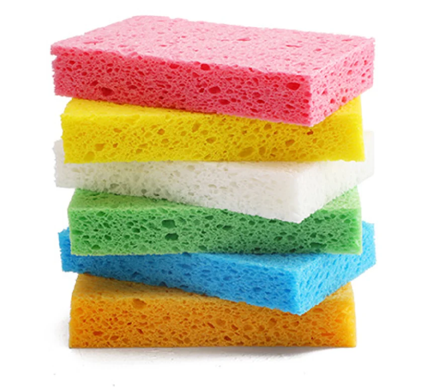 
12PCS Compressed Colorful Kitchen cellulose Sponge Sheet 