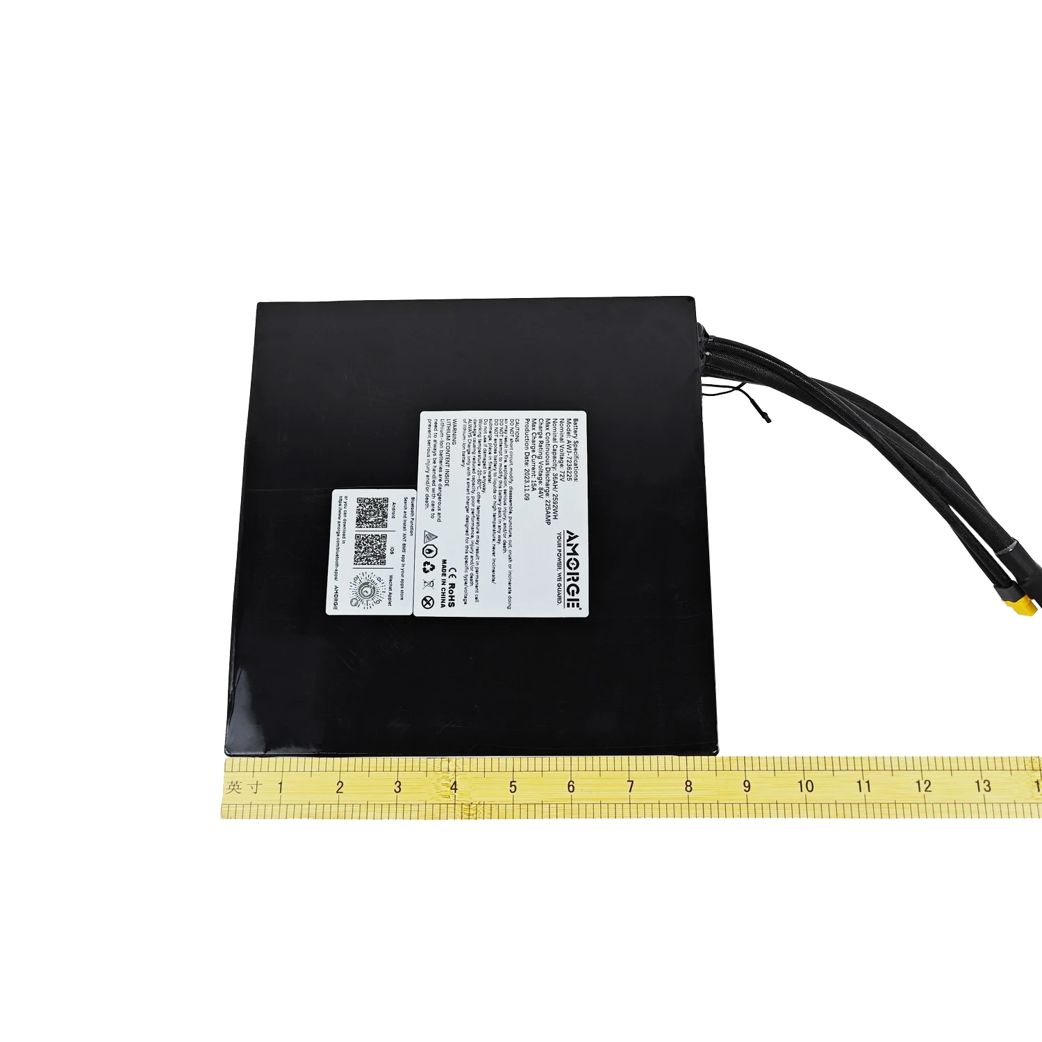 AMORGE 72V 36AH 225AMP Lithium Battery Pack with ANT Bluetooth BMS