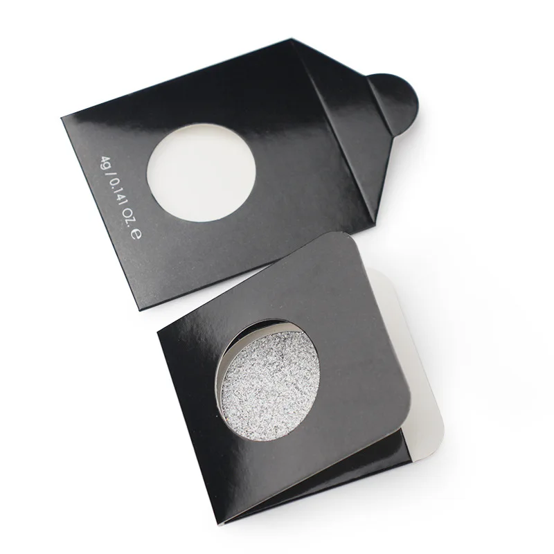 Wholesale Cardboard Custom Black Mini Single Eyeshadow Pan 36mm 26mm Eye Shadow Sleeve Box Eyeshadow Envelope Packaging