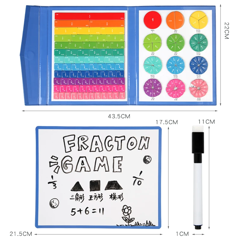 CPC CE Preschool Kids Study And Growth Book Educational Math Learning Games For School Magnetic Fraction Book Set