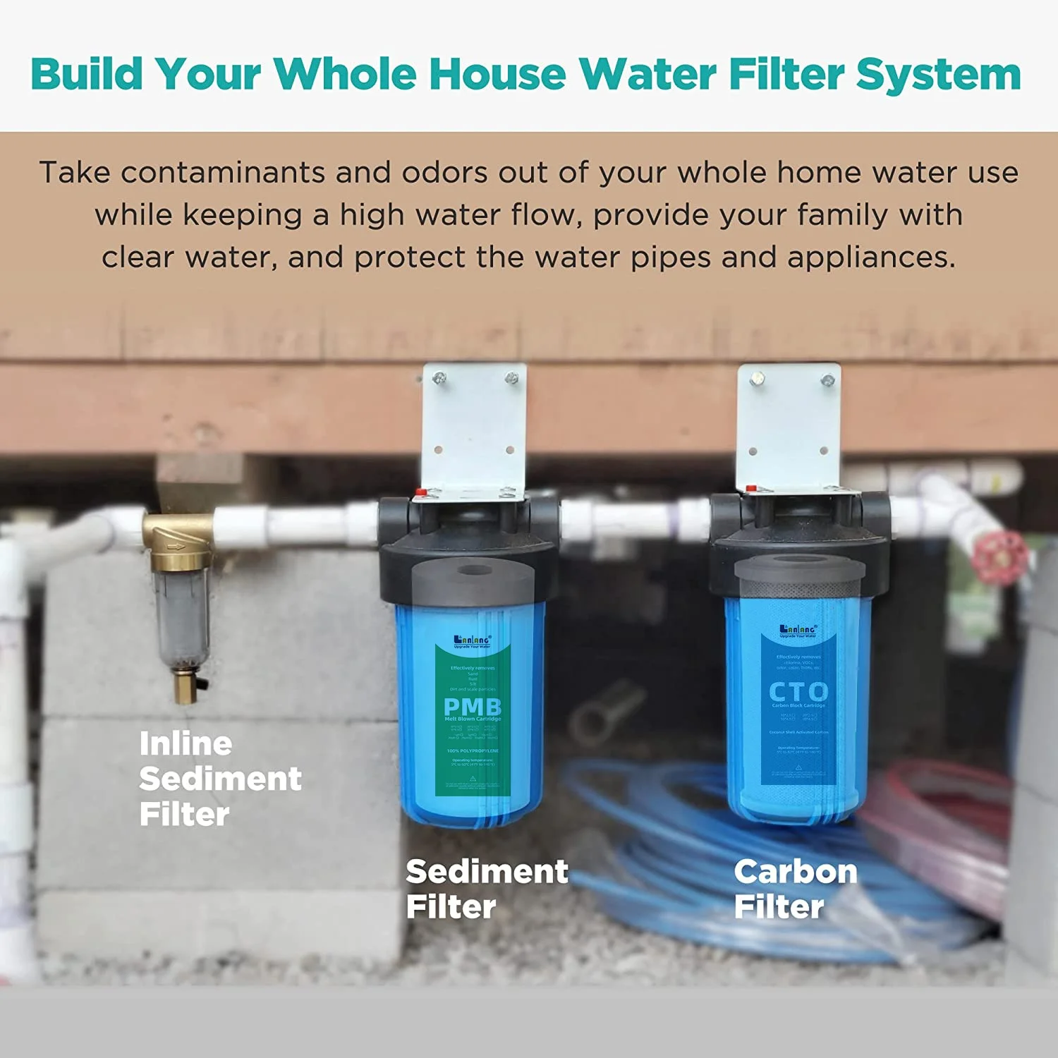 Качественный угольный фильтр с активированным углем для домашнего фильтра в виде кокосовой оболочки, блок с активированным углем, картридж с фильтром для воды cto