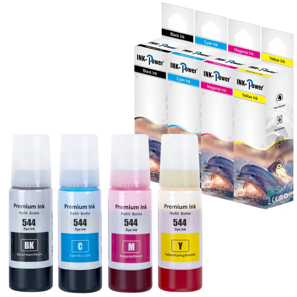 INK-POWER 544 T544 Color Compatible Bottle Water Based Refill Ink Tinta for Epson L3210 L3110 L3150 L5190 L3250 Printer