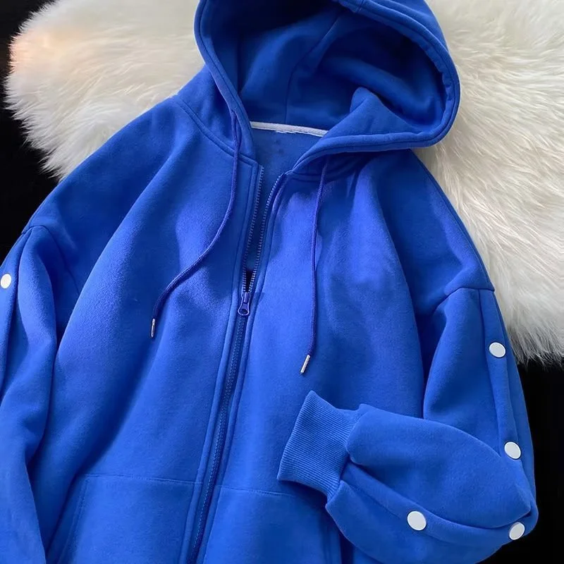 Custom logo oversized fleece hoodies zipper snap button hoodie blank mens cotton zipup heavy full zip up hoodie manufacturers