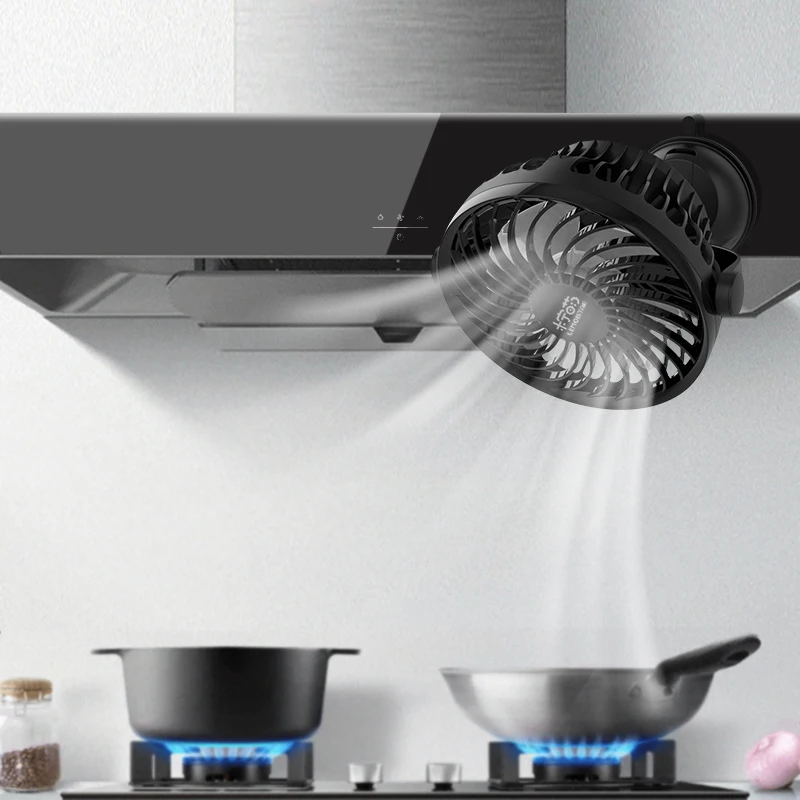 4Inch Suction Kitchen Wind Circulation Wall Fan For Home Small Usb Rechargeable Battery Air Cooling Portable Mini Table Car Fans