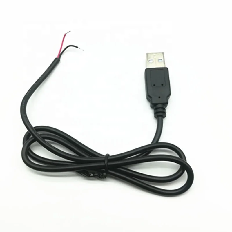 custom usb cables 2.4a USB2.0 male connector to 22awg 2 core USB charging cable