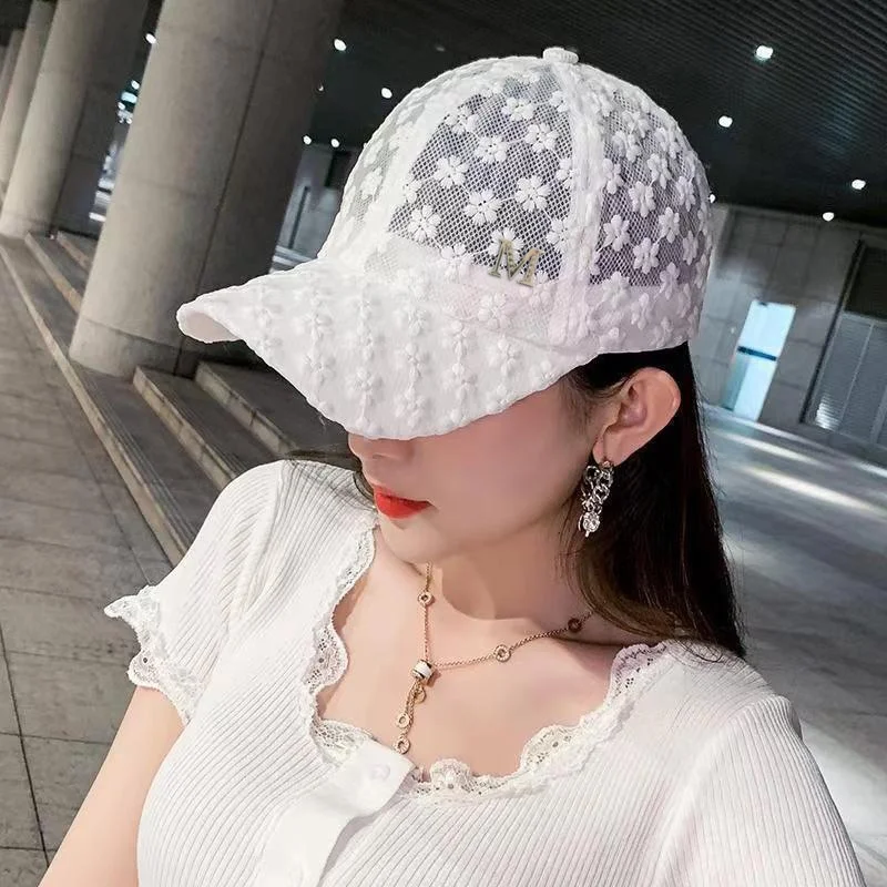 Summer Fashion Baseball Cap outdoor sunhat solid color with mesh hat Trendy Spring custom embroidery logo girls adjustable cap