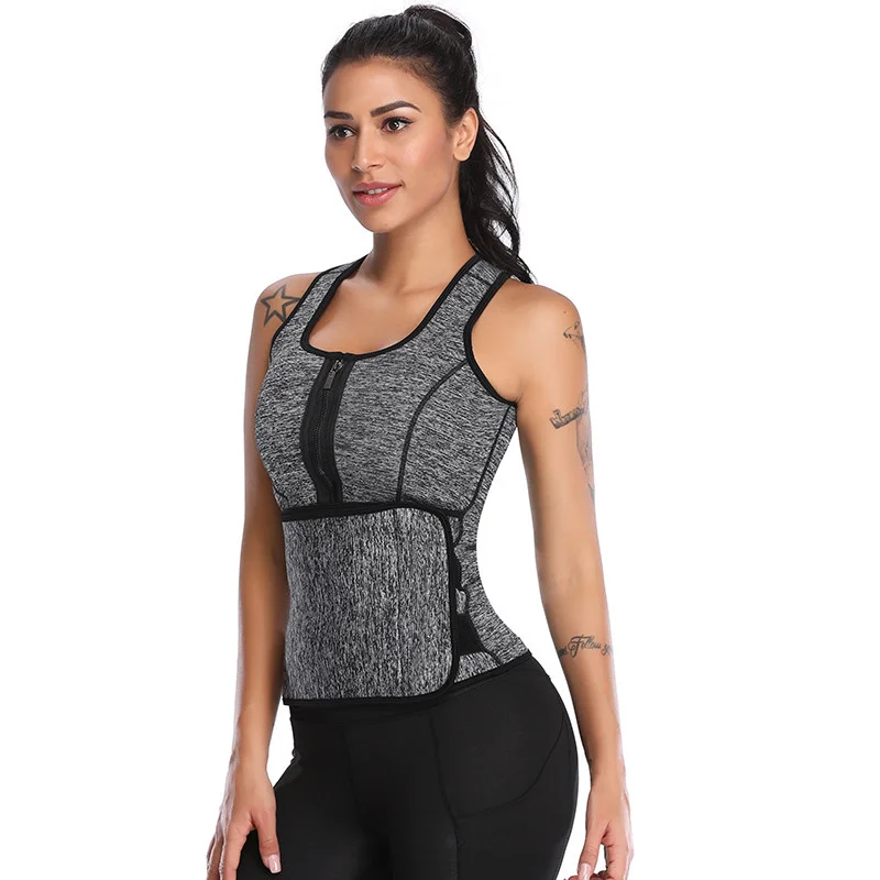 CHANGNORE ODM gaines amincissante ceinture lombaire adjustable belt tank top neoprene waist trainer vest for women with zipper