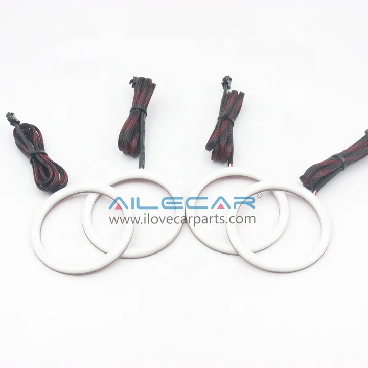 AILECAR 5V White Coating LED Halo Angel Light Eye 90MM * 4PCS RGBW + Turn Yellow Light LED Chip SK6812 Angel Lights For Cars