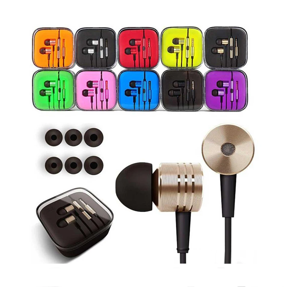 100% original Mi3/4 Earphone Piston Basic Version In-Ear 3.5mm with Mic Wire Control For xiaom hone Samsung Redmi Earphone