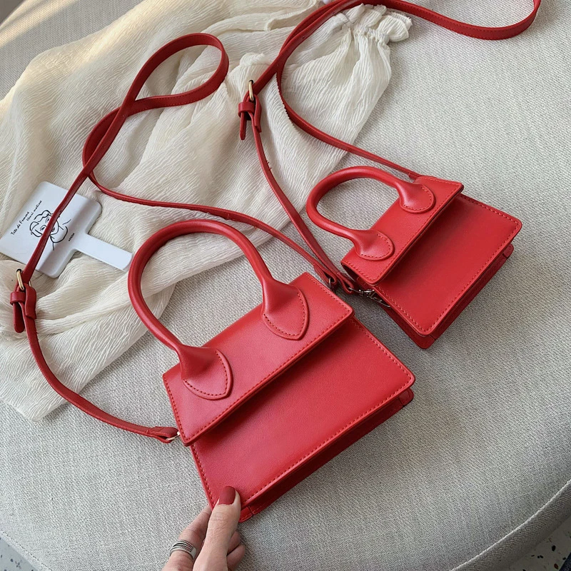 Сумка-тоут женская однотонная роскошный брендовый миниатюрный саквояж дизайнерский маленький чемоданчик кросс-боди на ремне 2021