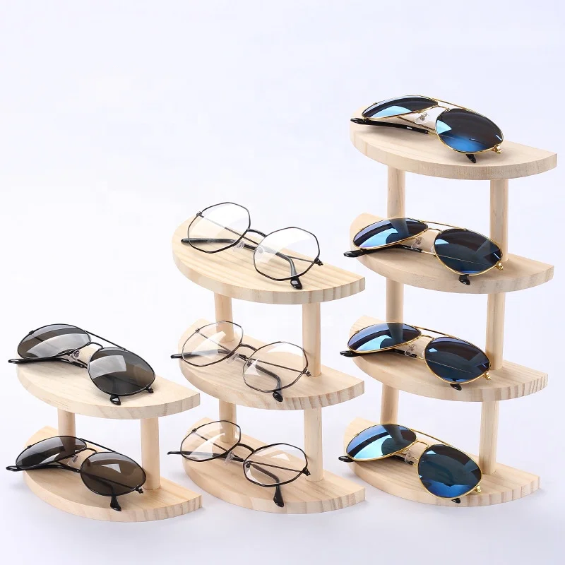 
Custom Logo Wood Glasses Display Holder 