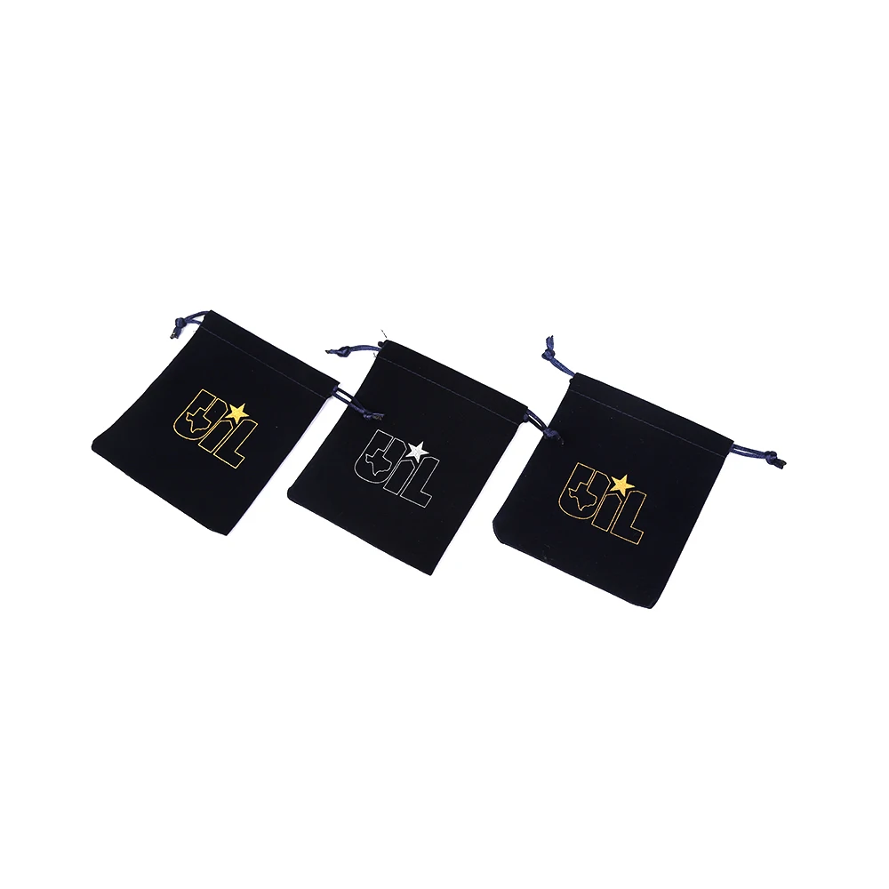Support Customized Services Black Packaging Small Velvet Bag Drawstring Pouch