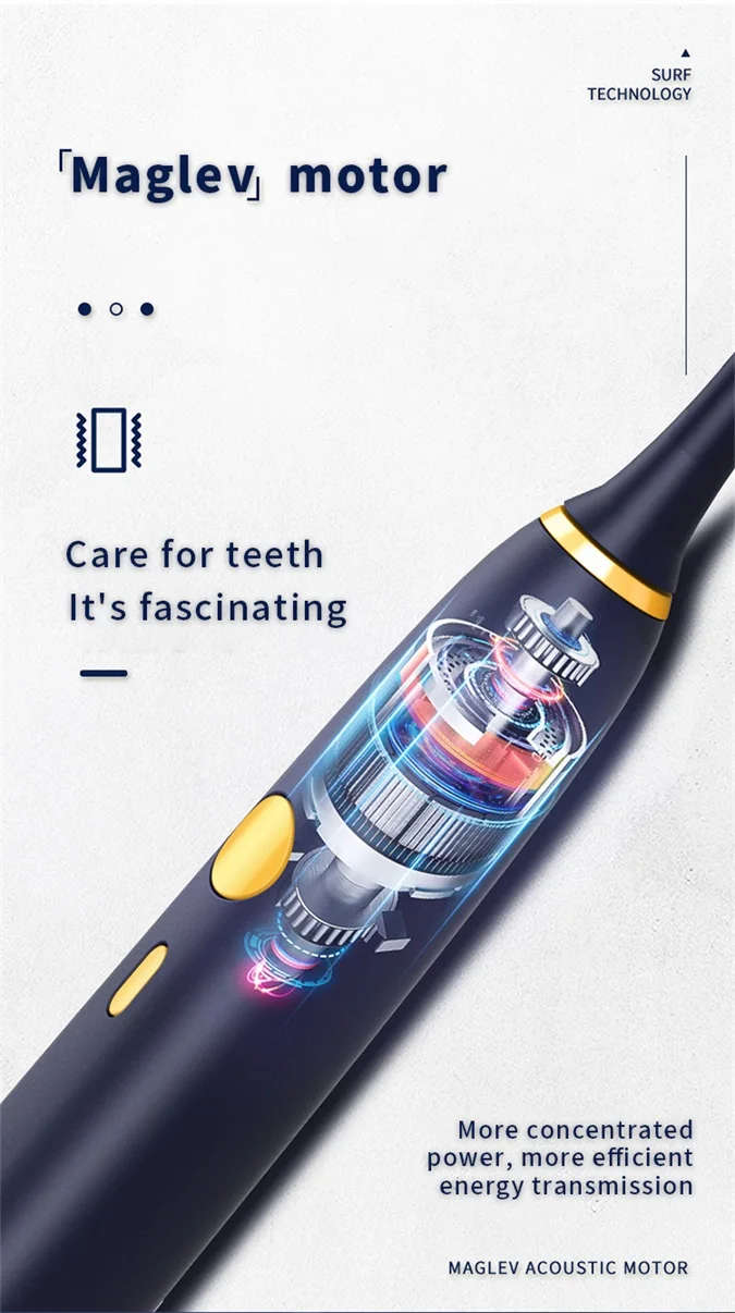 Sonic multifunction electric toothbrush with smart pressure sensor