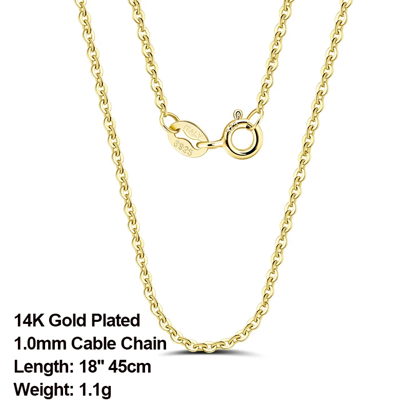 RINNTIN SC06 cadenas de oro ювелирные изделия оптом итальянские 925 пробы серебряные Кабельные цепи звенья Золотая цепь для женщин
