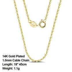 RINNTIN SC06 cadenas de oro Jewellery Bulk Italian 925 Sterling Silver Cable Chains Link Gold Chain for Women