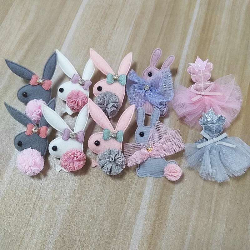 Multi Style Bear Brooch Plush Hair Clips Accessories Bows Lamb wool autumn and winter Rabbit patches