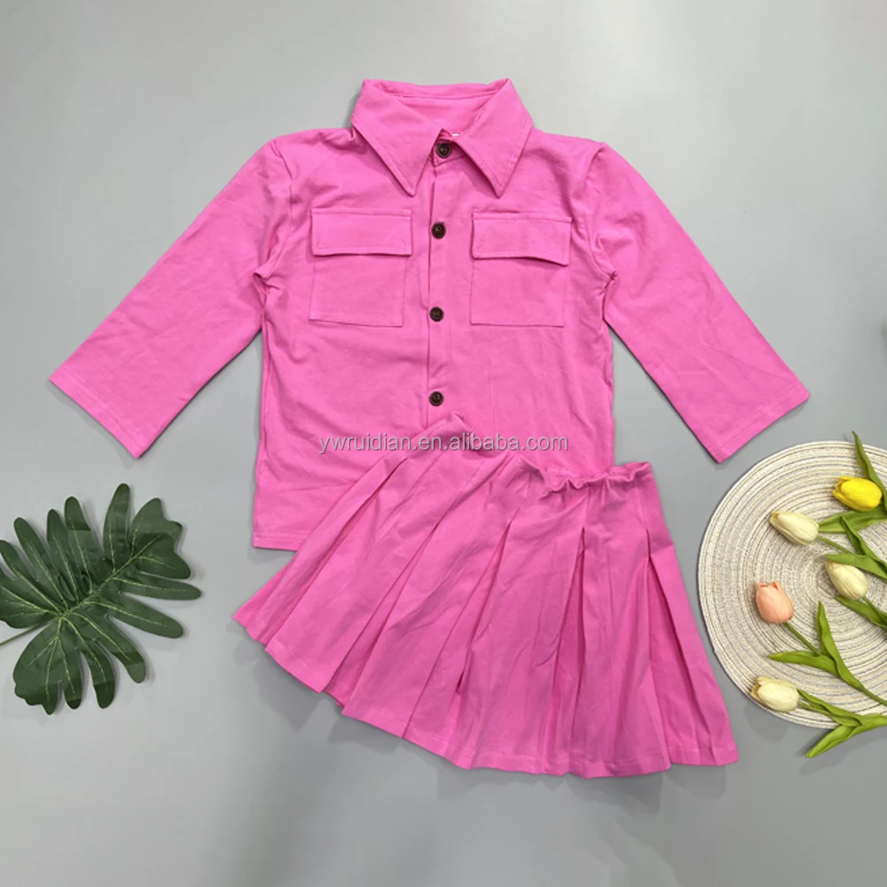 Розовая плиссированная юбка для девочек