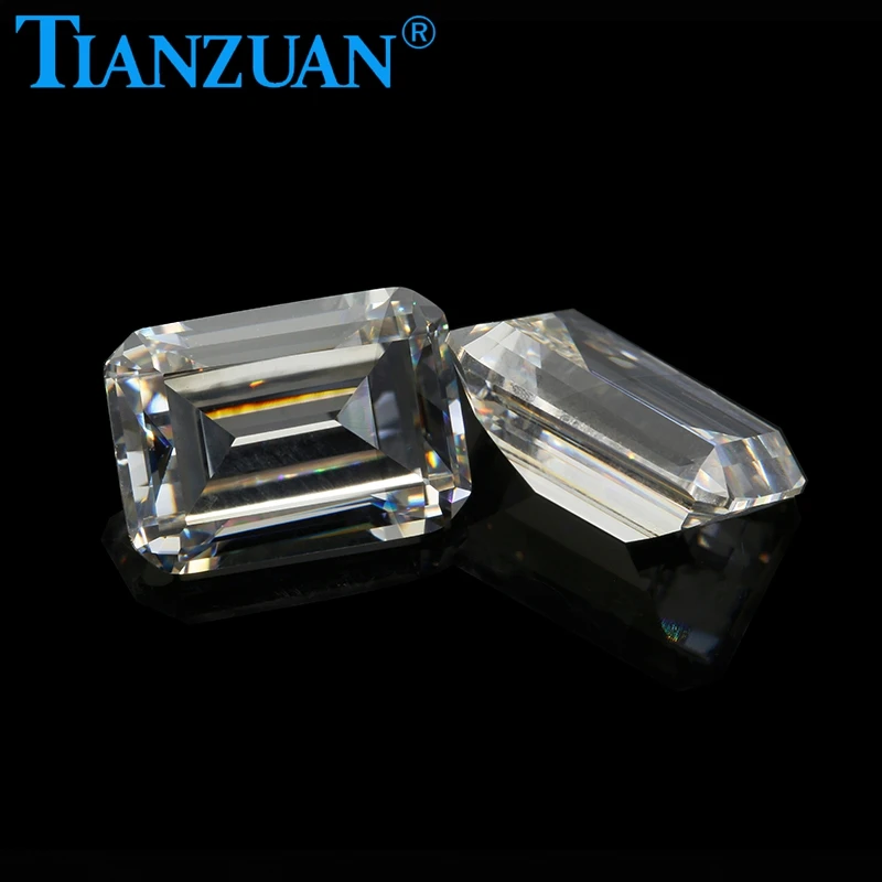 IJ yellowish white color octagon shape emerald cut Cubic Zirconia simlar the real diamond   CZ stone