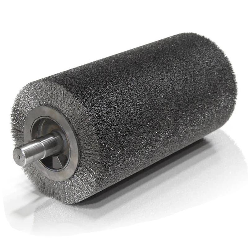 Stainless Steel Shaft Spiral Stainless Steel Wire Brass Wire Polishing Brush Roller For Machine