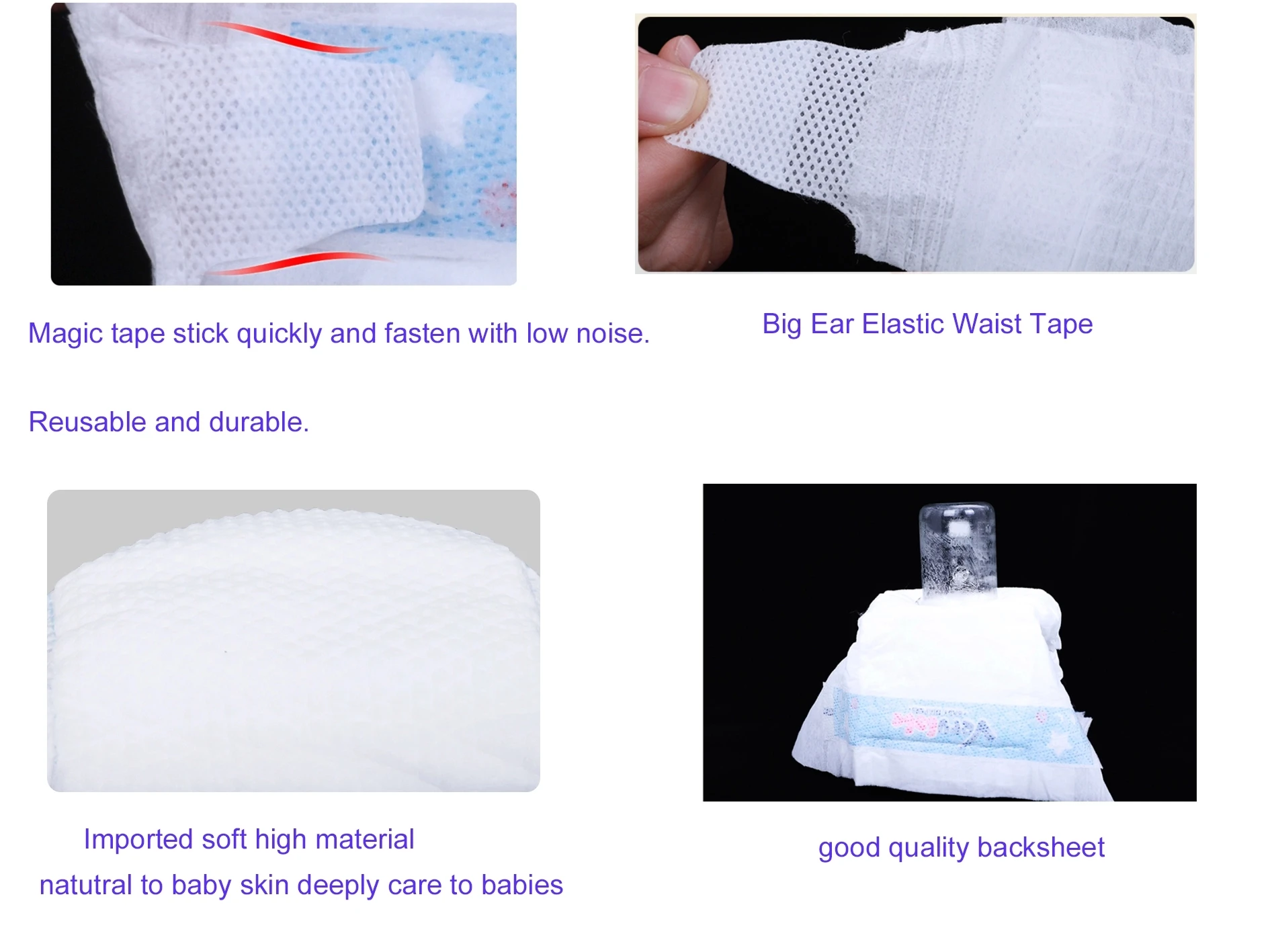 
adhesive adjustable disposable large size Toddler tape diapers 