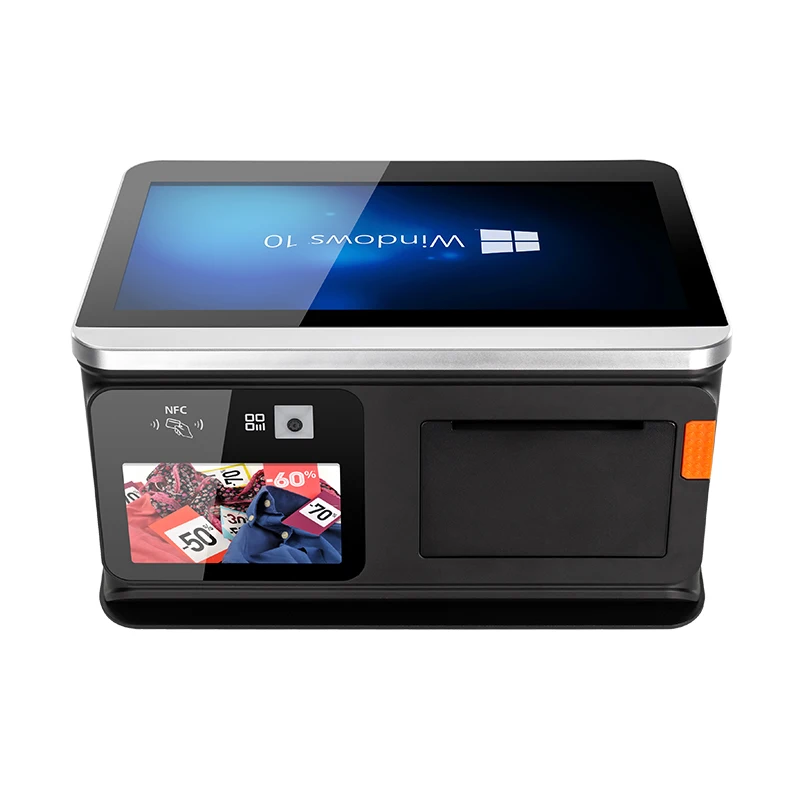 Все в одной точке продаж pos-система 11 6 дюймов сенсорный экран pos терминал кассовый аппарат с NFC + 2D сканер 5 второй дисплей