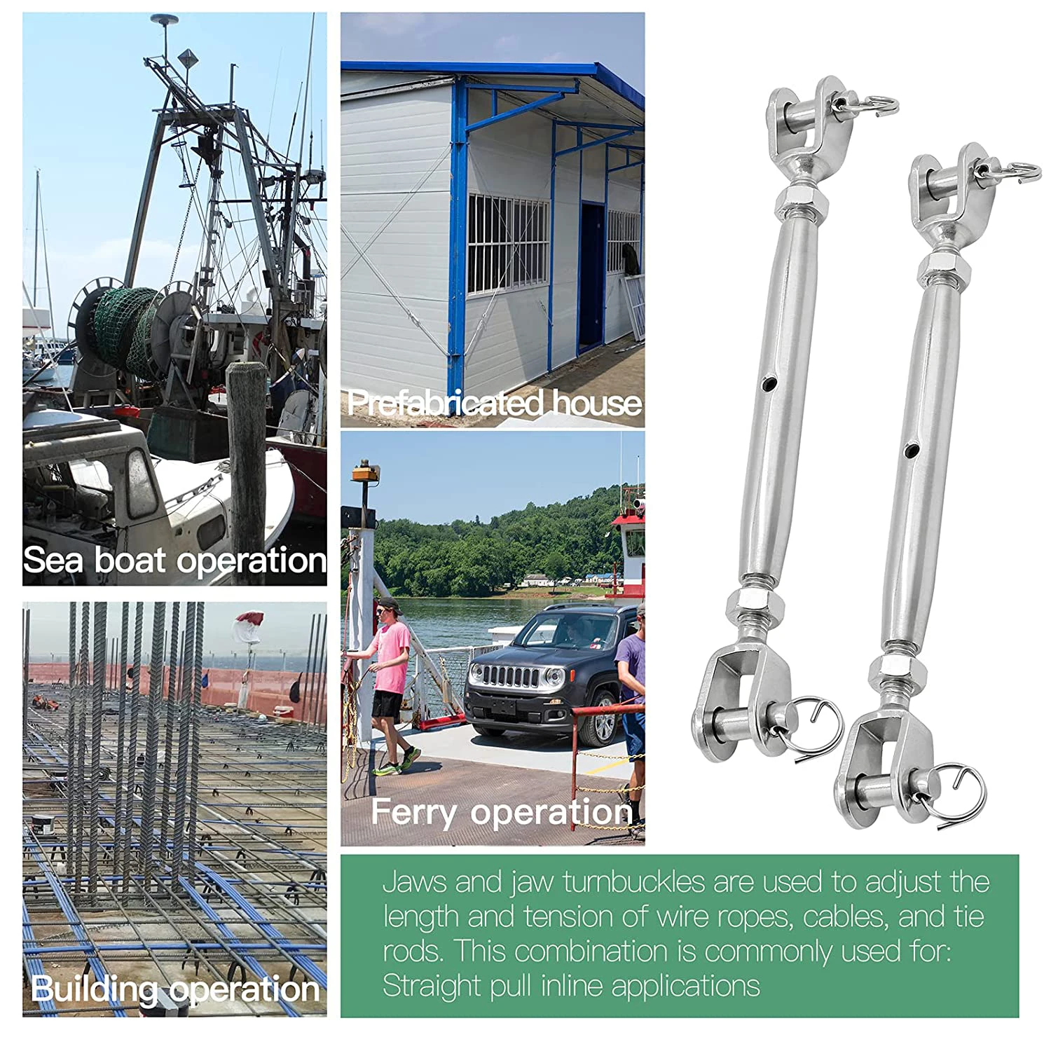 In Stock Stainless Steel M5 M6 M8 M10 Closed Body Turnbuckle Marine Hardware Rigging