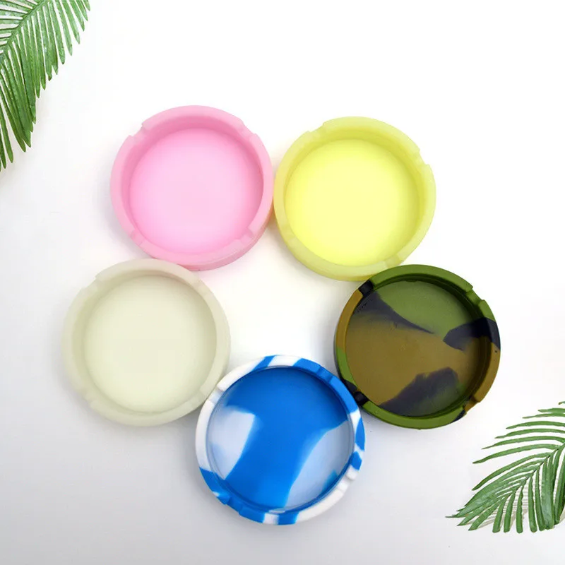 JTX729 Luminous Cigarette Ashtrays Portable Heat Resistance Cigar Smoking Ash Tray Silicone Smokeless Ashtray