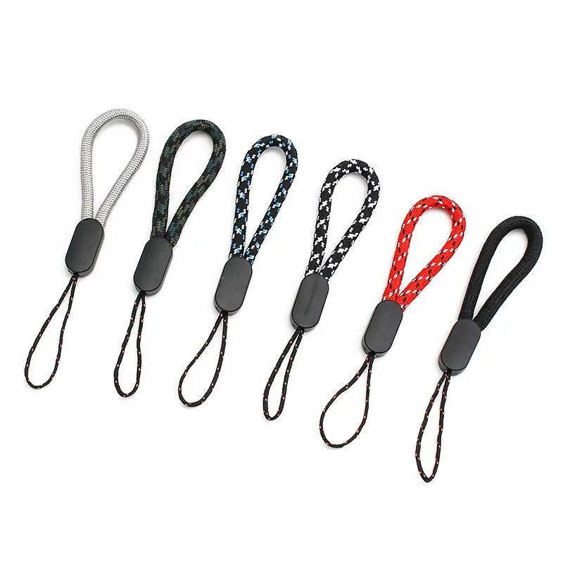 Cheap Round Nylon Cell Phone Straps Short Anti-lost Finger Lanyard For Phone Case USB Camera