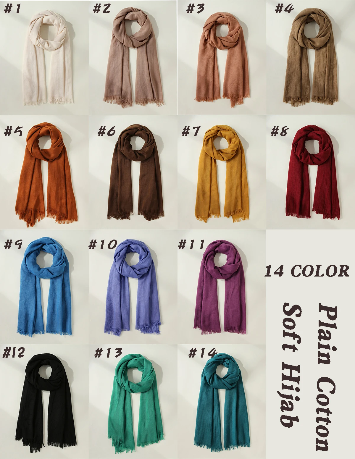 Breathable plain light weight rayon modal twill cotton woven modal hijab